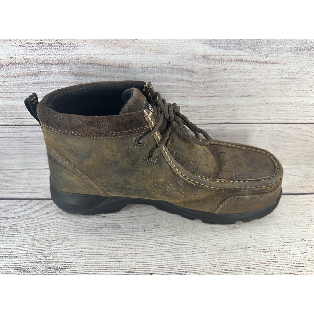 Ariat Men's Brown Croco Print Edge LTE Moc Composite Toe Work Boots Size 9.5 EE - Picture 5 of 10